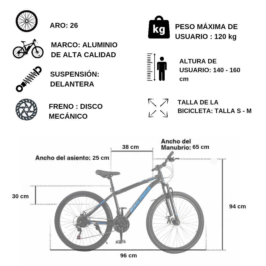 Aro de orders bicicleta segun altura